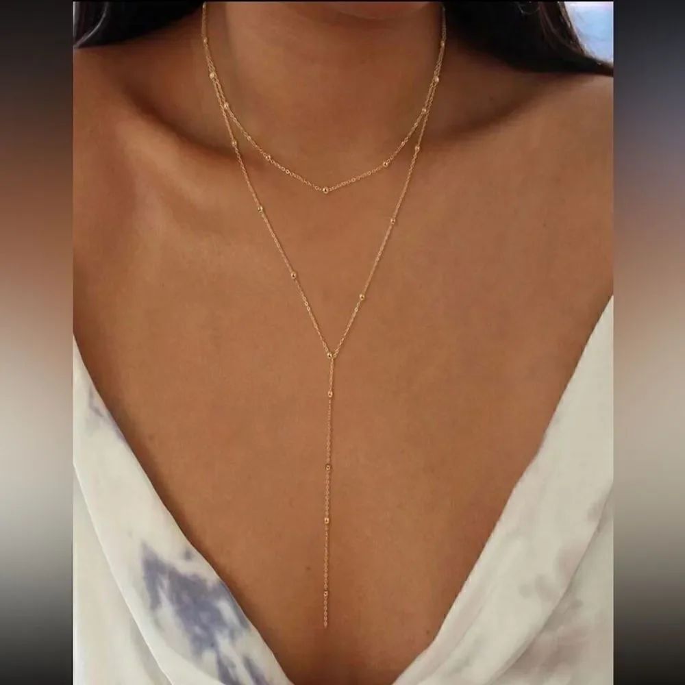 Chain drop necklace  #1042